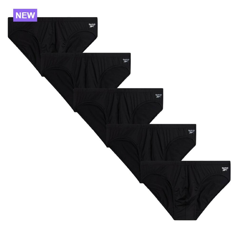 Polyester Blend Low Rise Briefs 5 Pack with Contour Support Pouch